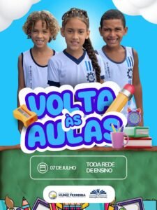 Volta às aulas: segundo semestre letivo começa nesta segunda-feira (07) na rede municipal de Muniz Ferreira
