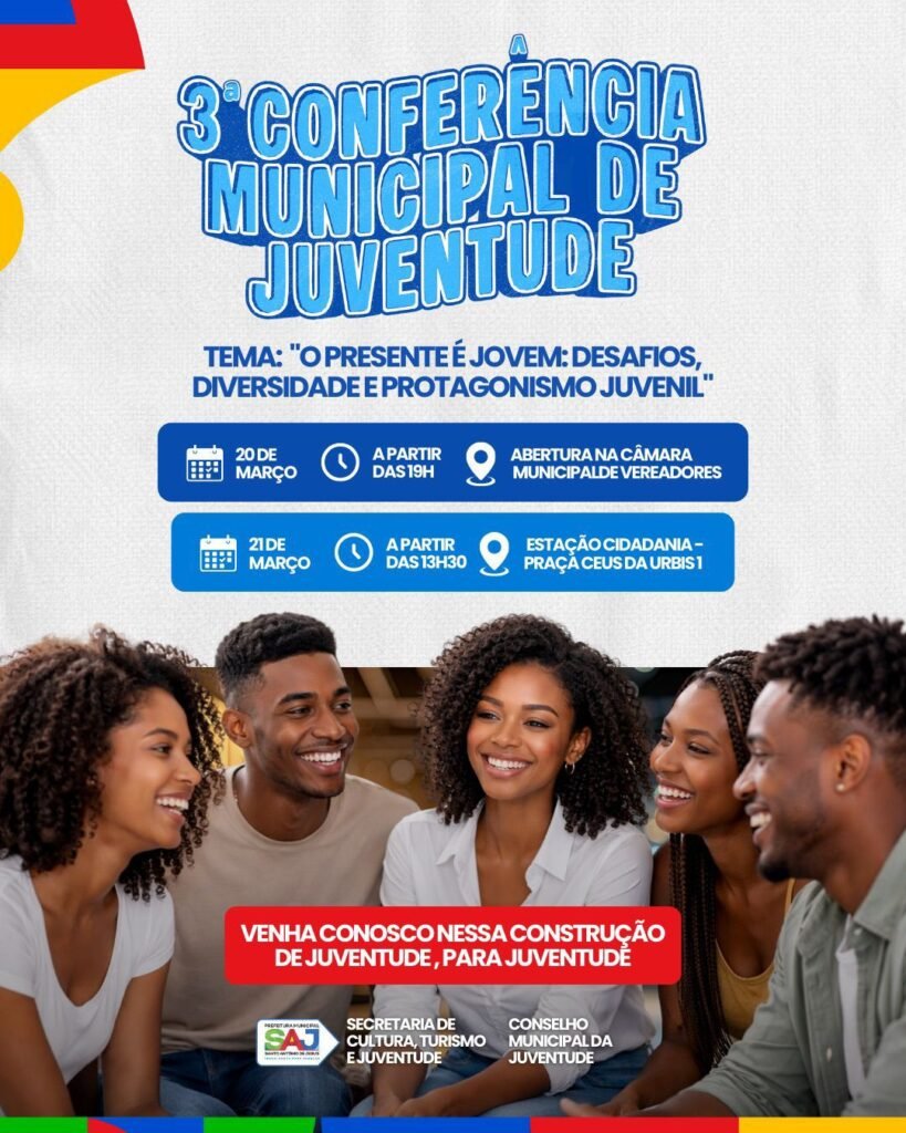 Prefeitura de Santo Antônio de Jesus convoca jovens para a 3ª Conferência Municipal de Juventude