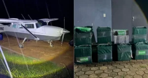 PM apreende 515 quilos de cocaína após avião fazer pouso forçado no interior do Maranhão