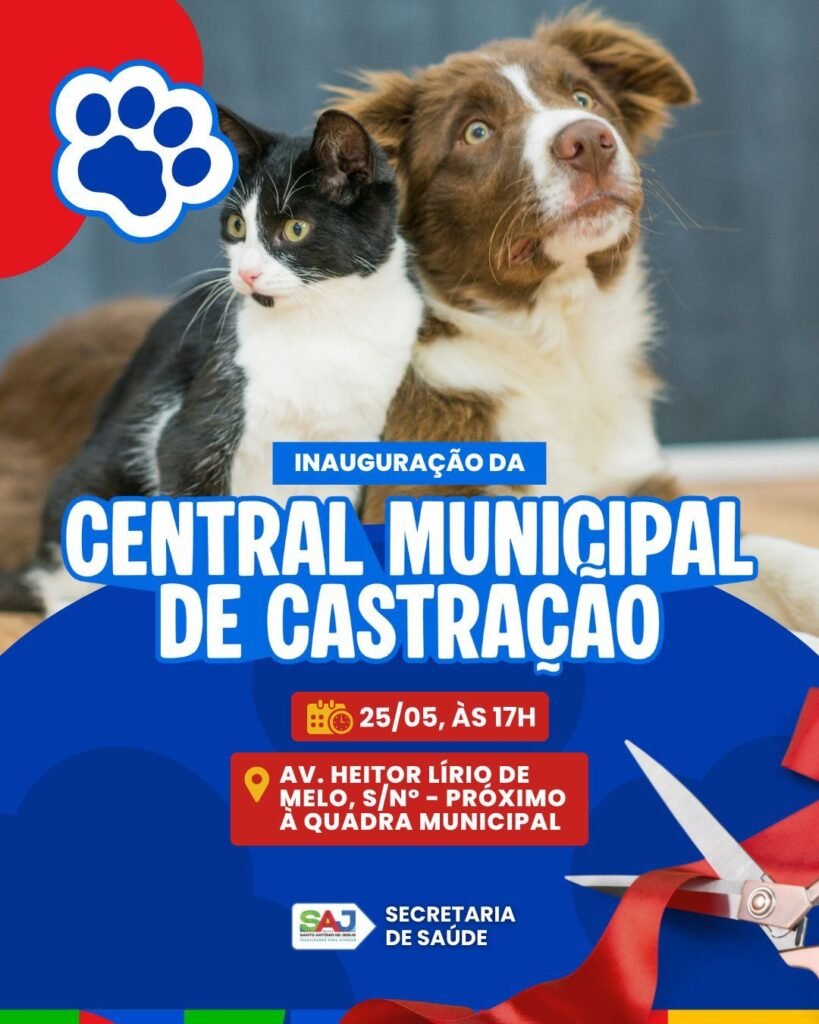 Prefeitura de Santo Antônio de Jesus realizará inauguração da Central de Castração na próxima segunda-feira (25)