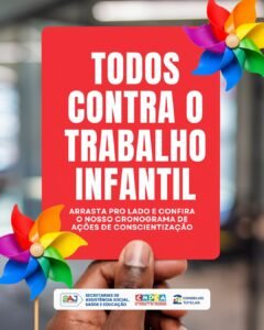 Prefeitura de Santo Antônio de Jesus promove campanha de combate ao trabalho infantil com programação de conscientização