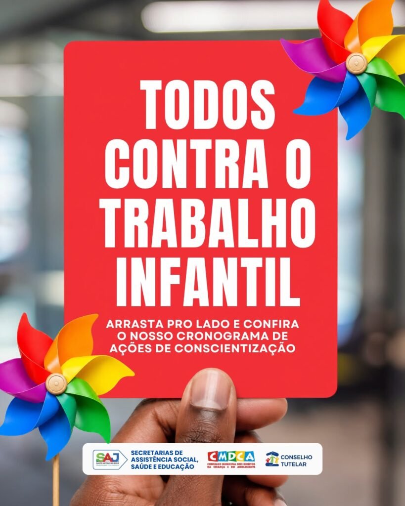 Prefeitura de Santo Antônio de Jesus promove campanha de combate ao trabalho infantil com programação de conscientização