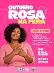 Prefeitura de Santo Antônio de Jesus realizará ação do Outubro Rosa com serviços gratuitos na Feira Livre