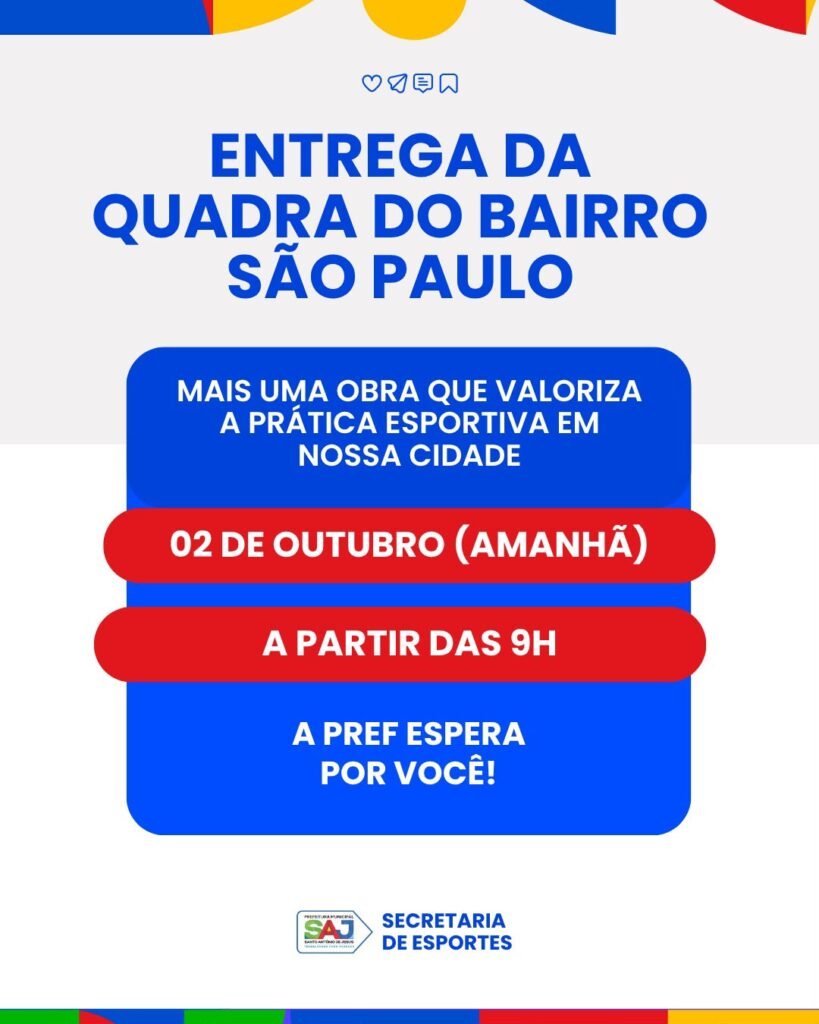 Prefeitura entrega quadra poliesportiva totalmente requalificada no Bairro São Paulo nesta sexta-feira (02)