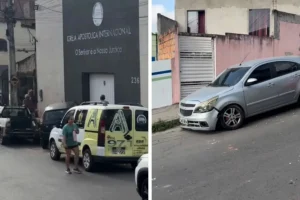 Carro desce ladeira após trava do freio soltar, bate em veículos e deixa moradora ferida em Santo Antônio de Jesus