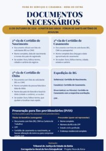 Corregedoria-Geral do Foro Extrajudicial promove Feira de Serviços e Cidadania em Santo Antônio de Jesus