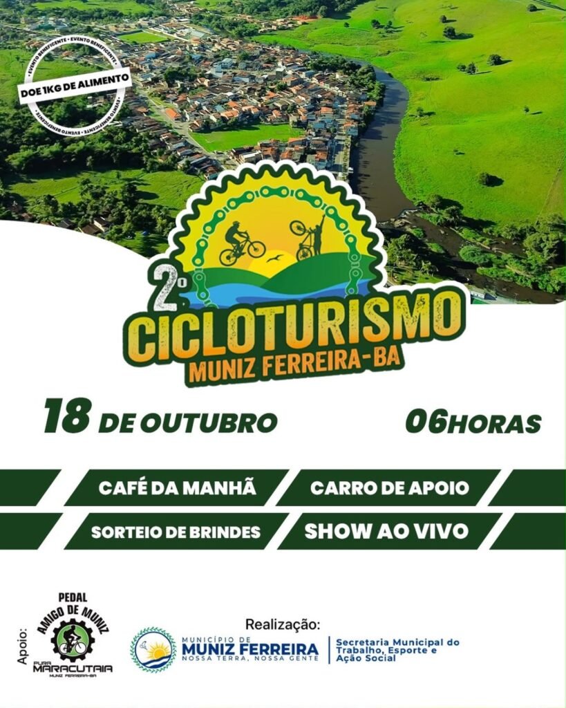 Prefeitura Municipal apoia realização do 2º Cicloturismo em Muniz Ferreira